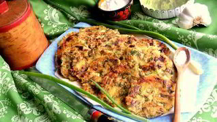 Картофельные оладьи Зеленые