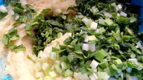 картофельные оладьи зеленые