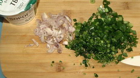 оладьи из батата с творогом и зеленью