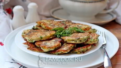 оладьи из цветной капусты и картофеля