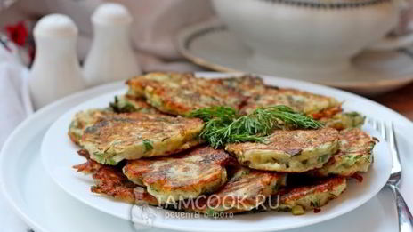 оладьи из цветной капусты и картофеля