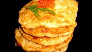 Оладьи оригинальные из лососевых молок