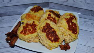 Оладьи с яблоком и творогом