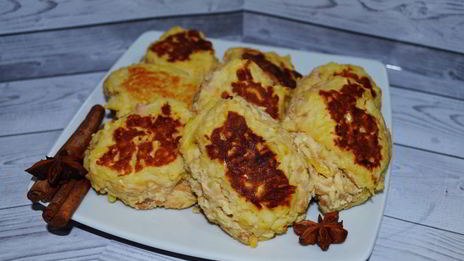 оладьи с яблоком и творогом