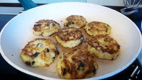 овощные оладьи с шампиньонами