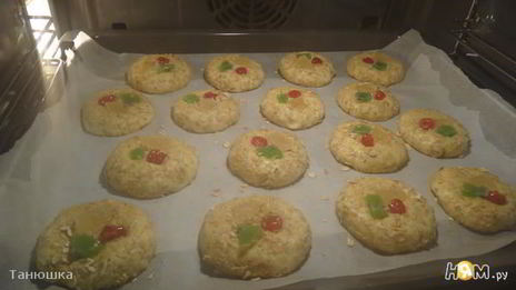 печенье с цукатами и овсяными хлопьями