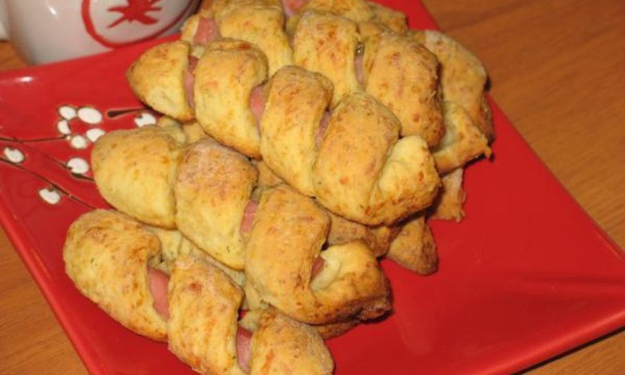 Рецепт сырного печенья с ветчиной