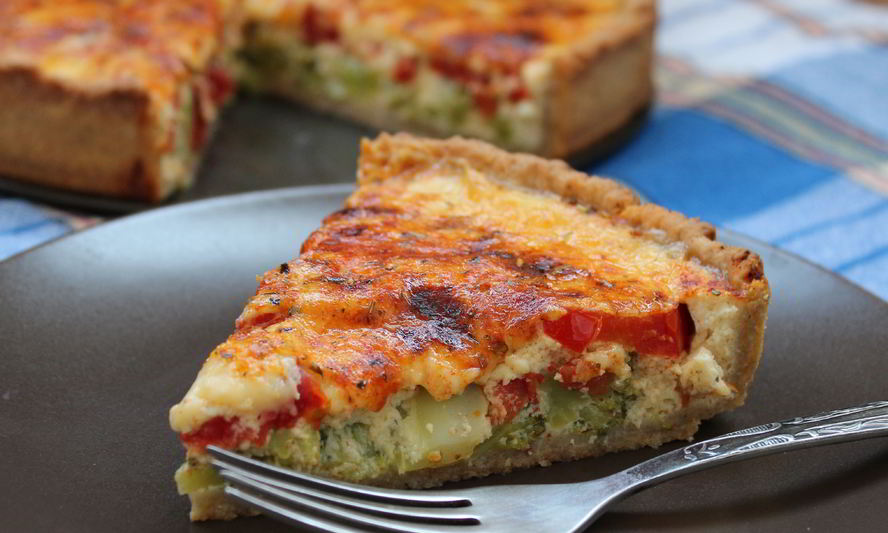 Рецепт киша с брокколи и томатами