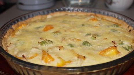 киш с курицей, перцем и сельдереем