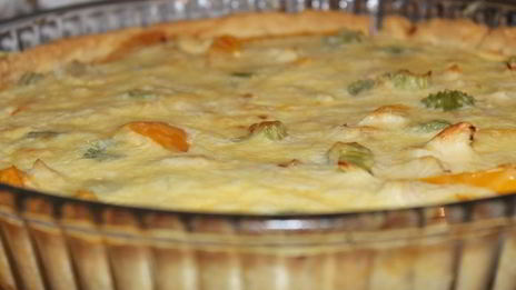 киш с курицей, перцем и сельдереем