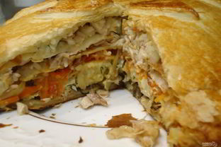 Курник из бездрожжевого теста