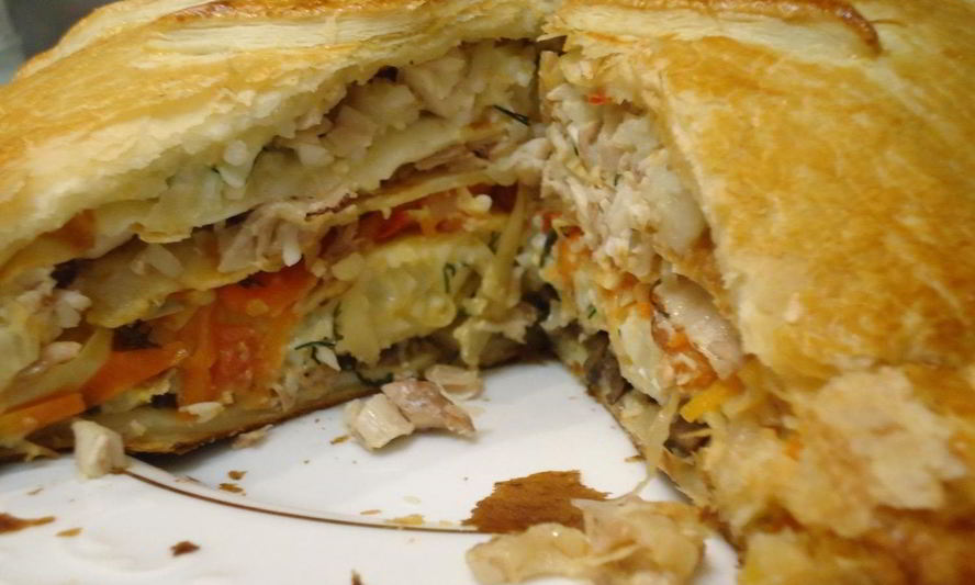 Рецепт курника из бездрожжевого теста