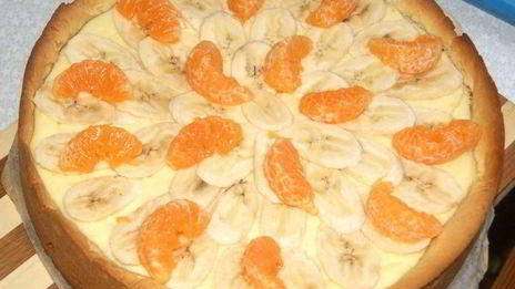 пирог с творогом и фруктами