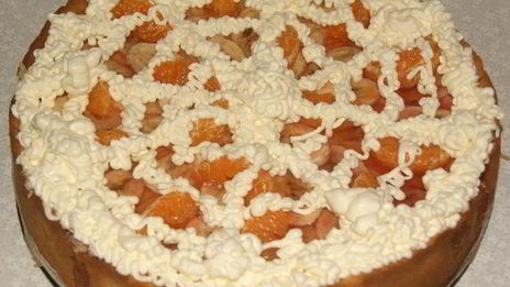 пирог с творогом и фруктами