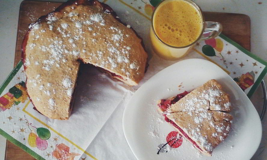 Рецепт закрытого пирога с клюквой и яблоками