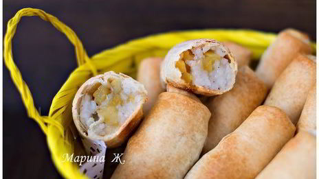 пирожки из тончайшего теста с яблочным рисом