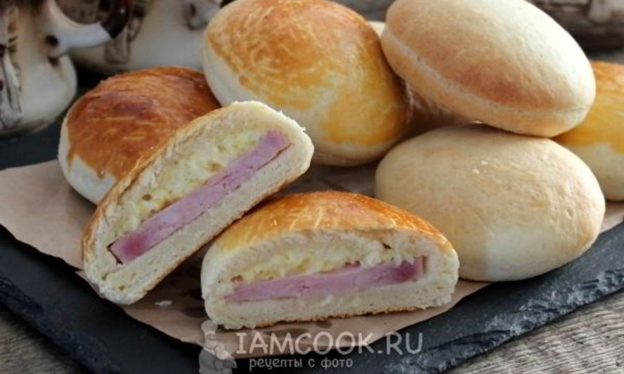 Рецепт пирожков с ветчиной и сыром