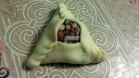 треугольники с картошкой и мясом эчпочмак