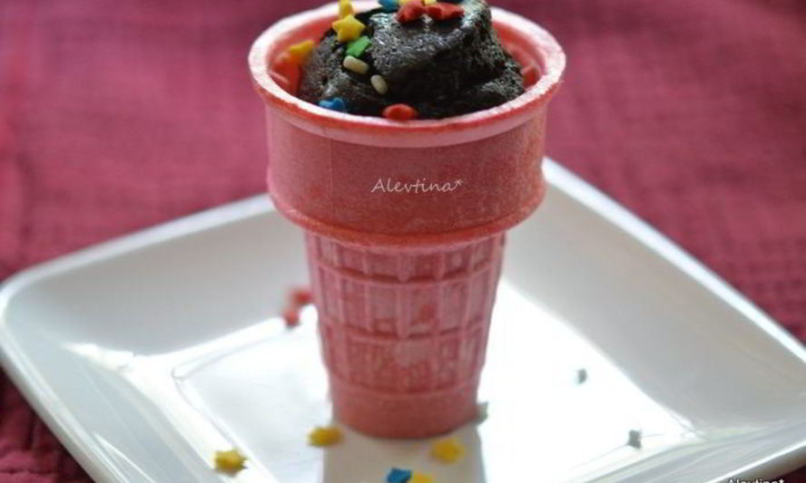 Рецепт брауни в вафельном стаканчике