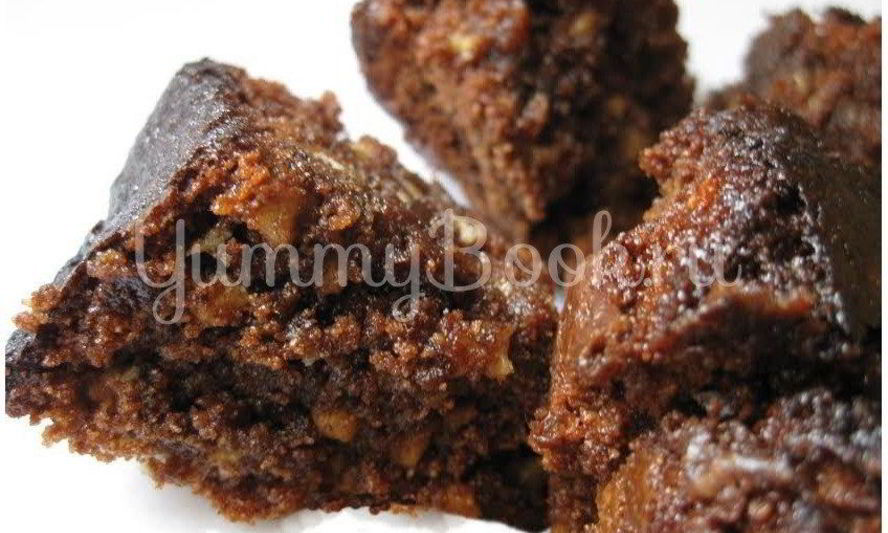 Рецепт шоколадных брауни на манке с миндалем