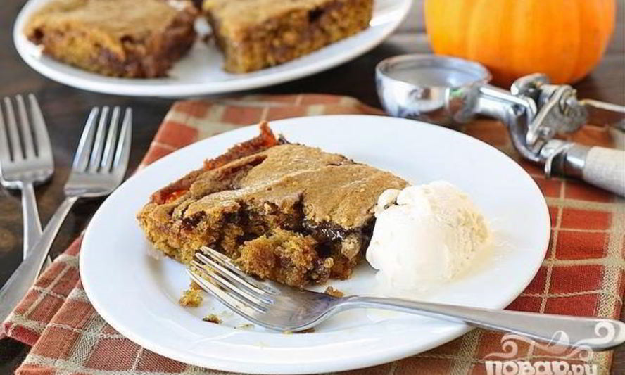 Рецепт тыквенных пирожных с карамелью и шоколадом