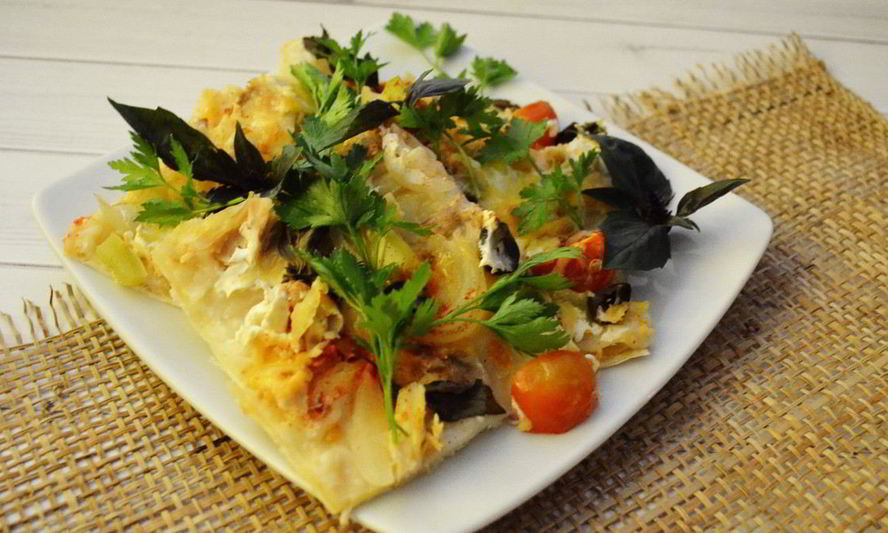 Рецепт диетической пиццы на лаваше