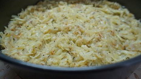 картофельная пицца с грибами и маслинами