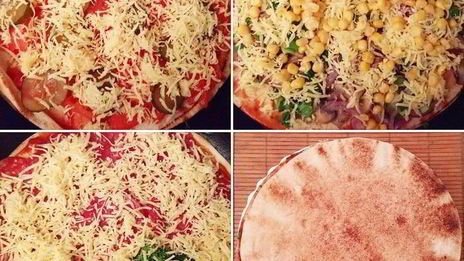 многослойная экспресс-пицца на сковороде