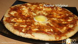 Пицца Карбонара с яйцом