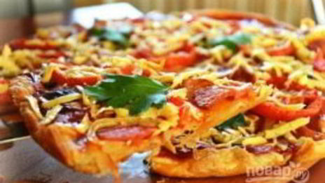 пицца на слоеном бездрожжевом тесте