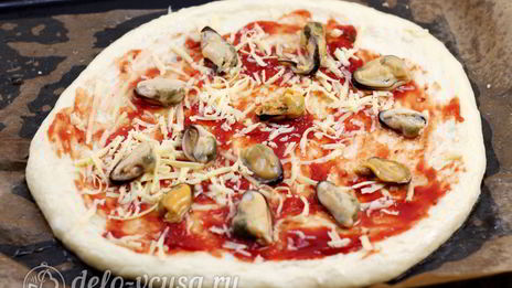 пицца с мидиями