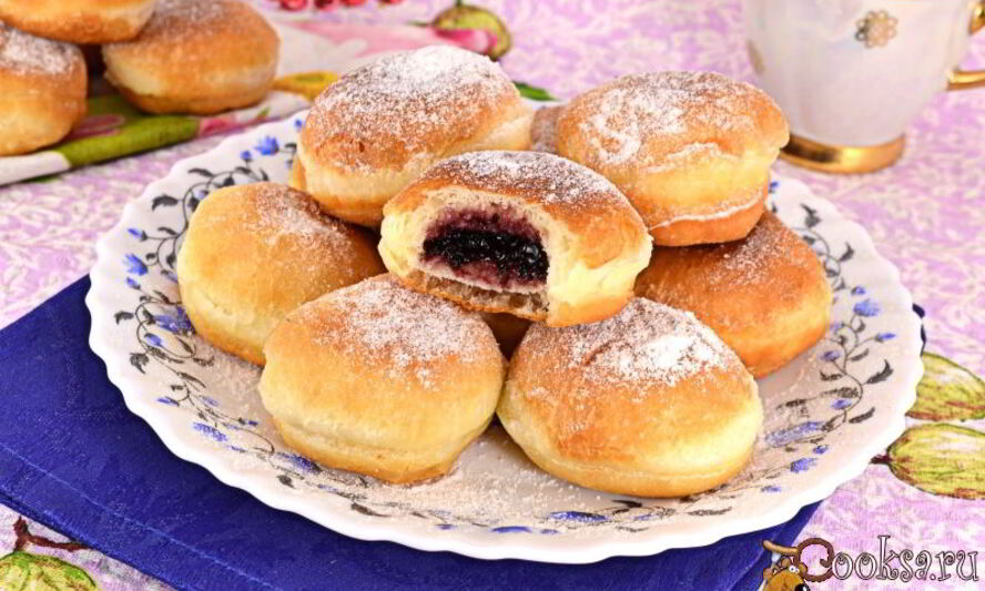 Рецепт дрожжевых пончиков с начинкой