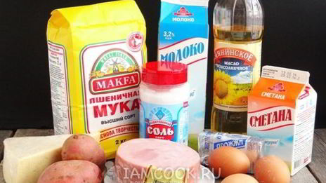 картофельные пончики с ветчиной