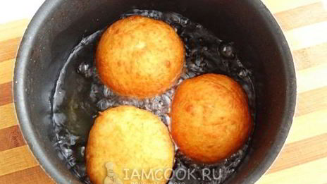 картофельные пончики с ветчиной