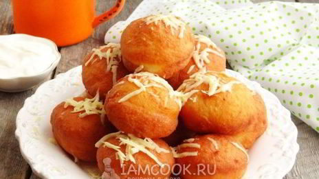 картофельные пончики с ветчиной