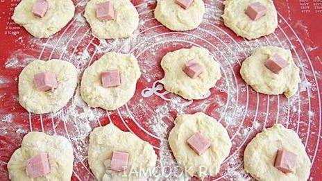 картофельные пончики с ветчиной