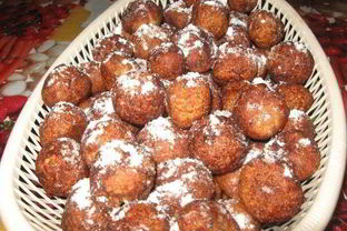 Пончики творожные с ванилью