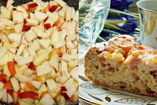 Постная шарлотка с яблоками