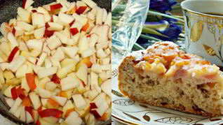 Постная шарлотка с яблоками