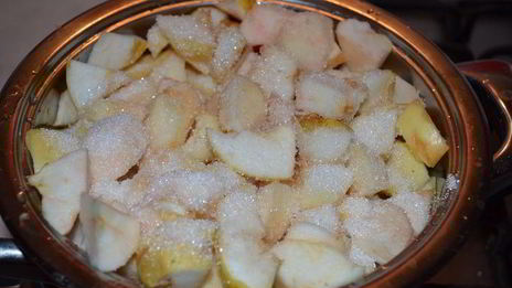 яблочная шарлотка под двухцветным бисквитом