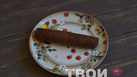 шоколадные блинные рулетики