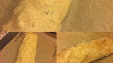 штрудель с айвой, яблоками и маком