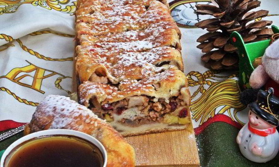 Рецепт штруделя с грушей и яблоками