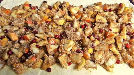 штрудель с грушей и яблоками