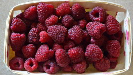 штрудель с творогом, малиной и грушей