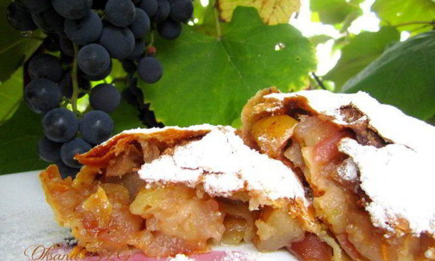 Рецепт штруделя с яблочно-грушевой начинкой