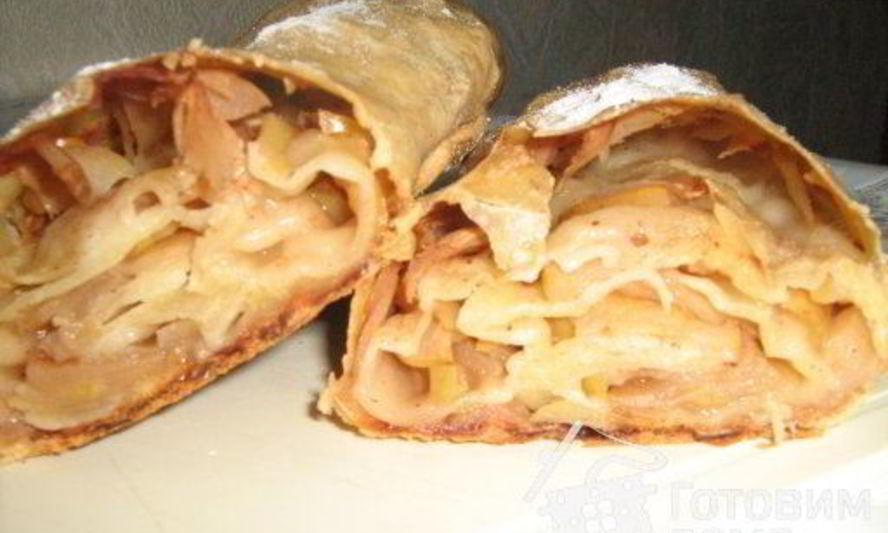 Рецепт штруделя яблочного нежного