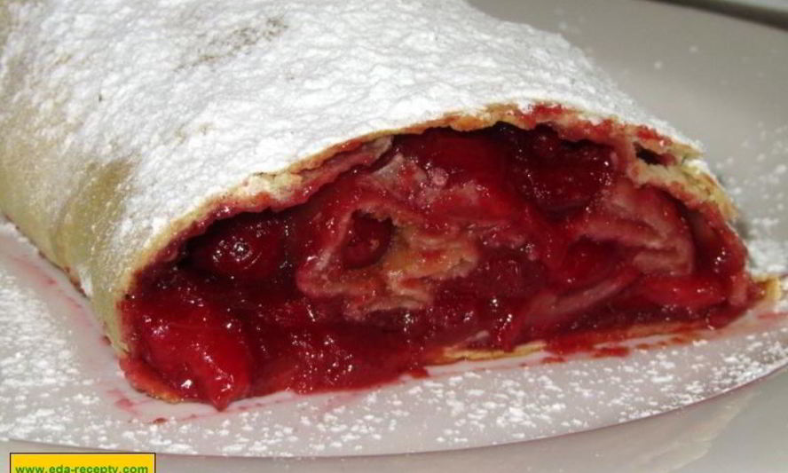 Рецепт вишневого штруделя с вишней