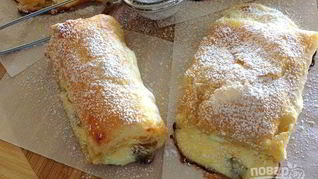 Слойки из слоеного теста с творогом