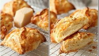 Слойки с сыром и творогом